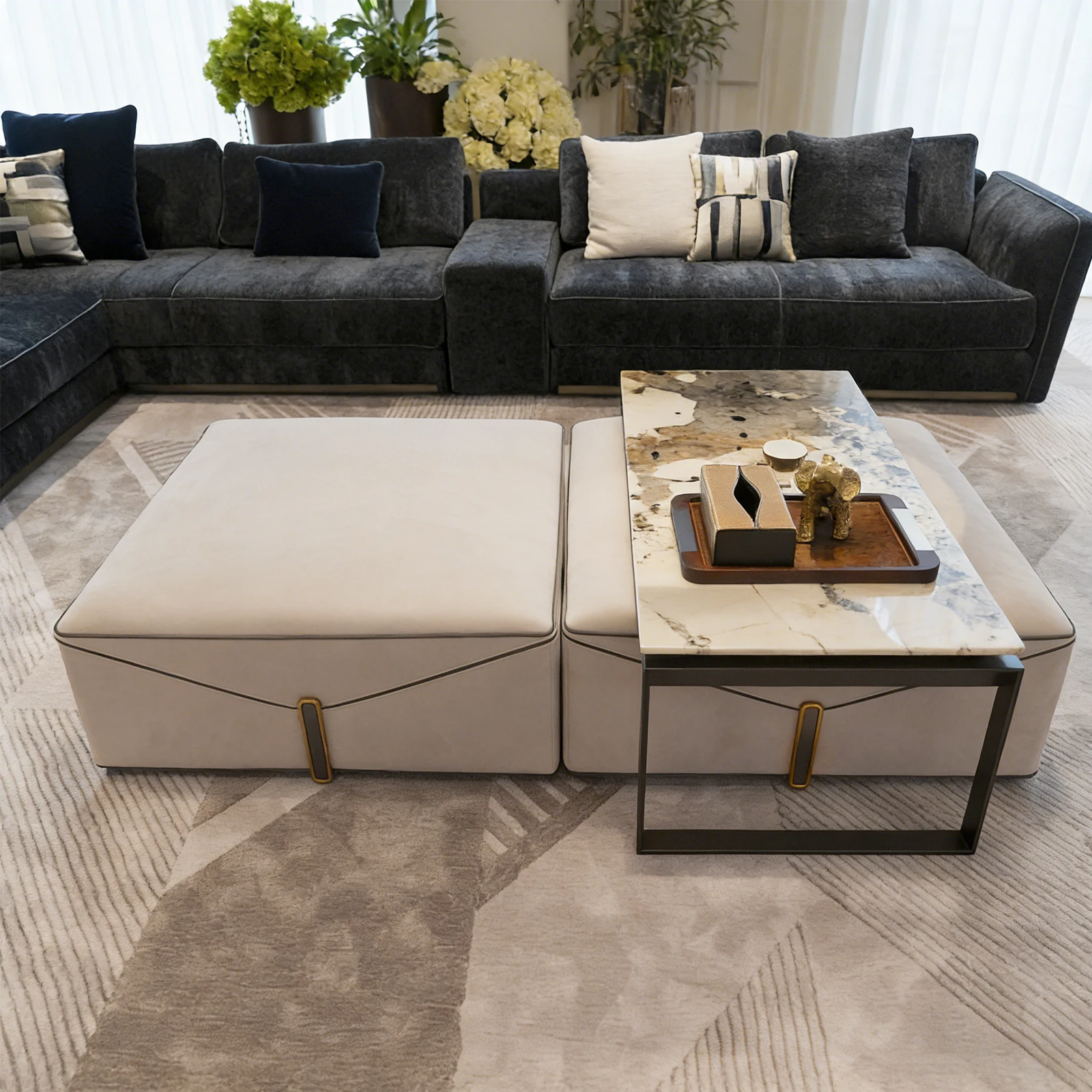

#Living Room Furniture Designer Decor Coffee Table Stainless Steel Marble Coffee Table Modern Tea Table Luxury Style