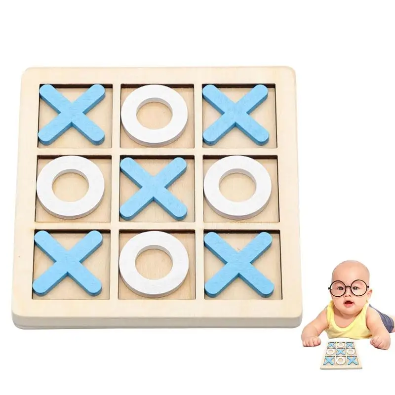 Xo Board Game Wooden Board Toy Parent-child Interaction Children's Game Development Intelligence Puzzle Desktop Toy Chess Gift