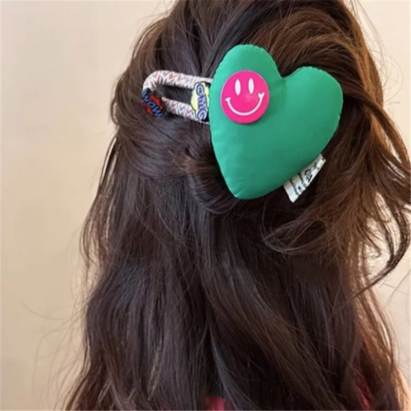 Accesorios para el cabello de moda para mujer, horquilla de 11cm, cara sonriente, pinzas para el cabello, tocado de flores lindas, tocado grande de