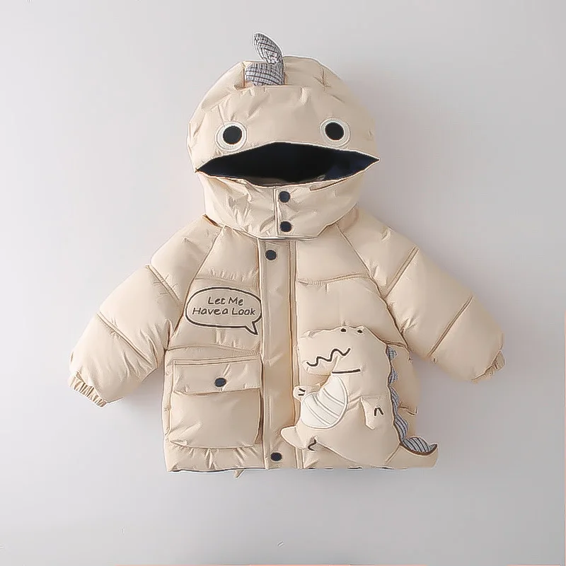 Boys Warm Coats Winter Children's Down Parkas Hoodies For Baby Thick Velvet Tops Clothes Kids Cartoon Outerwear Costume Outdoors
