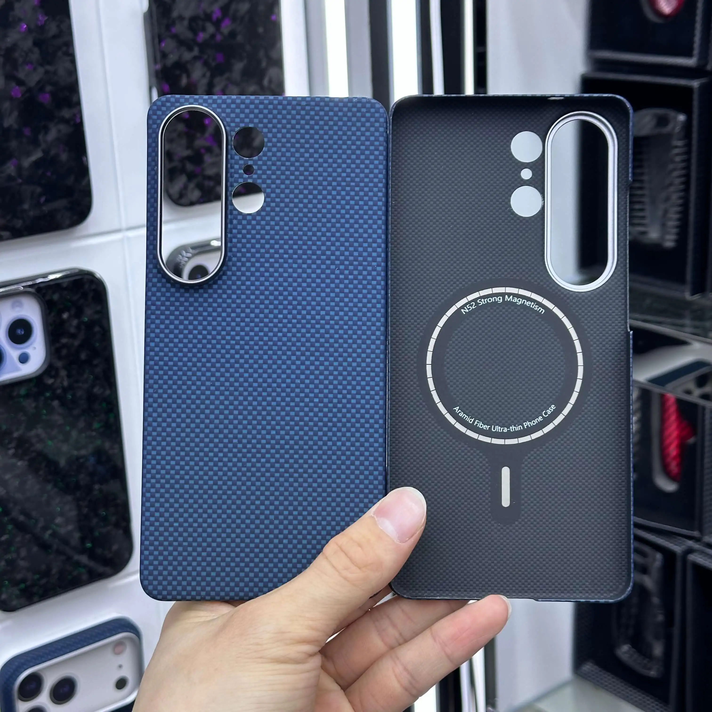 For Samsung S26 Ultra Aramid Fiber Case, 1000D Plain Weave Kevlar, Ultra Thin Magsafe Magnetic Phone Cover, Non-Slip Matte Grip