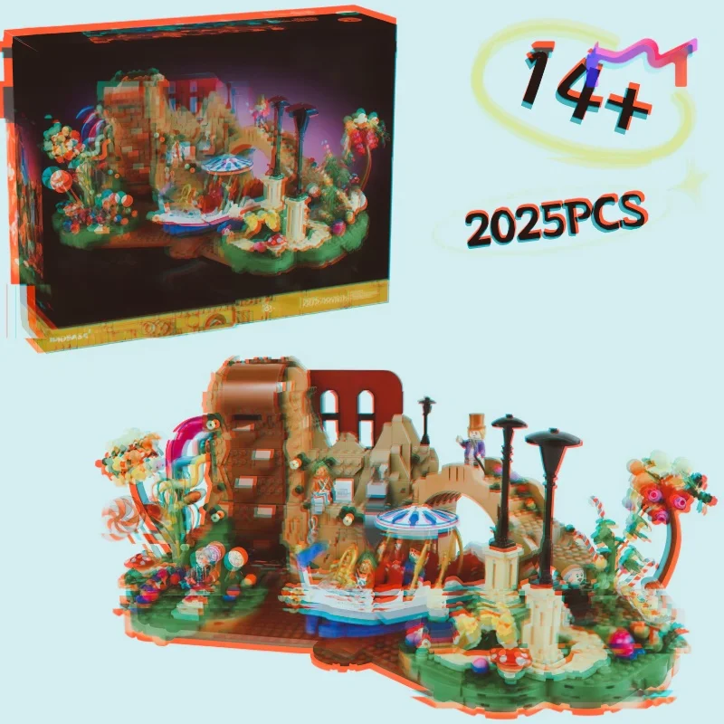 

2025Pcs MOC-21360 Chocolate Factory Building Blocks Model Bricks Creative Home Decor Ornament Toys For Kids Birthday Gifts