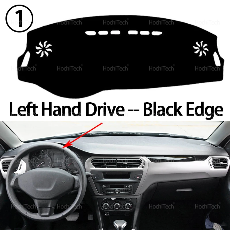 Auto-Armaturenbrett-Abdeckung, vermeiden Sie Lichtpolster, Instrumententafel-Matte, Teppiche, Armaturenbrett-Abdeckung für Peugeot 301 2012 2013 2014 2015–2019 – Detail 8