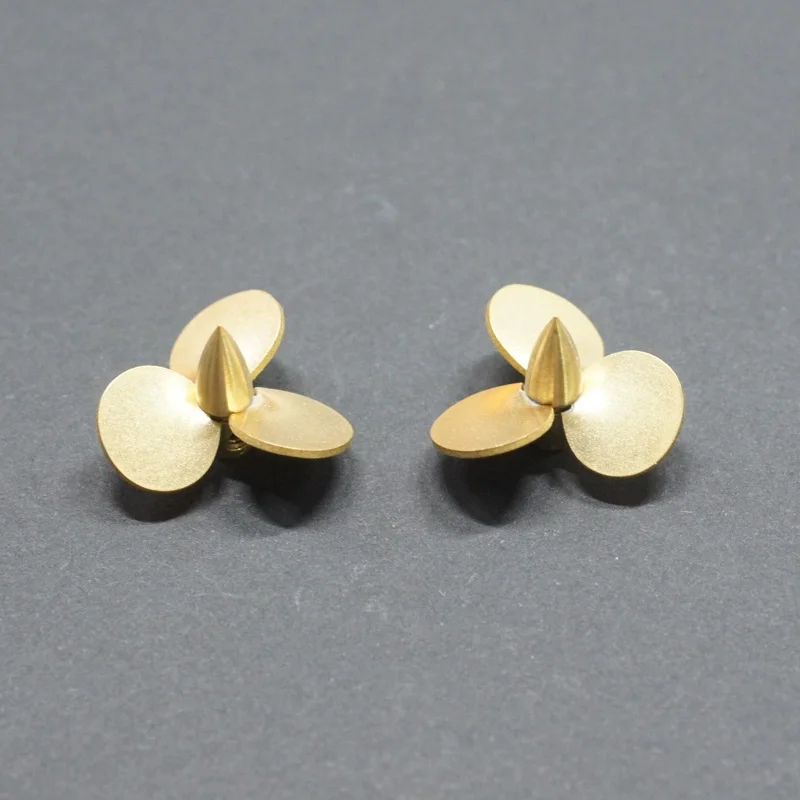 1Pair Outer Dia 18mm/18.5mm Shaft Hole 2mm/1.5mm 3-Blade Paddle for 1/200 Destroyer RC Boat Copper Propeller Hub 4mm Prop