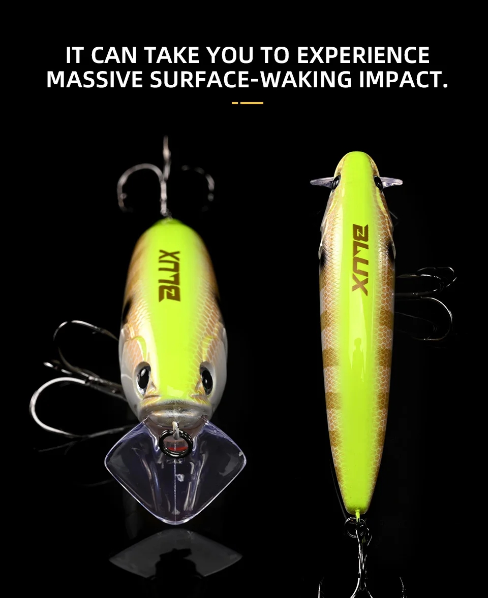 BLUX GIAN 105F Minnow Topwater Angelköder 108mm 30g Kurbel Schwimmend Schwimmen Harter Köder Lärmsystem Wobbler Shad für Bass Hecht – Detail 5