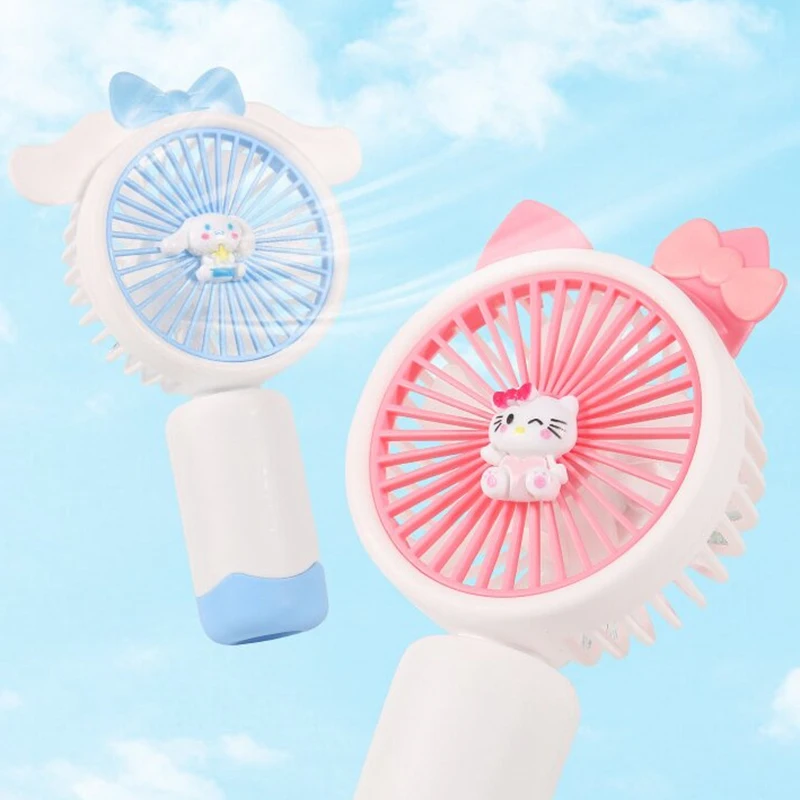 Sanrio-Ventilador de Mão para Meninas, Ventilador de Anime Cartoon, Dupla Utilização Portátil, Suporte para Telemóvel Kawaii, Mini Ventilador, Minha Melodia, Presentes Bonitos, Verão