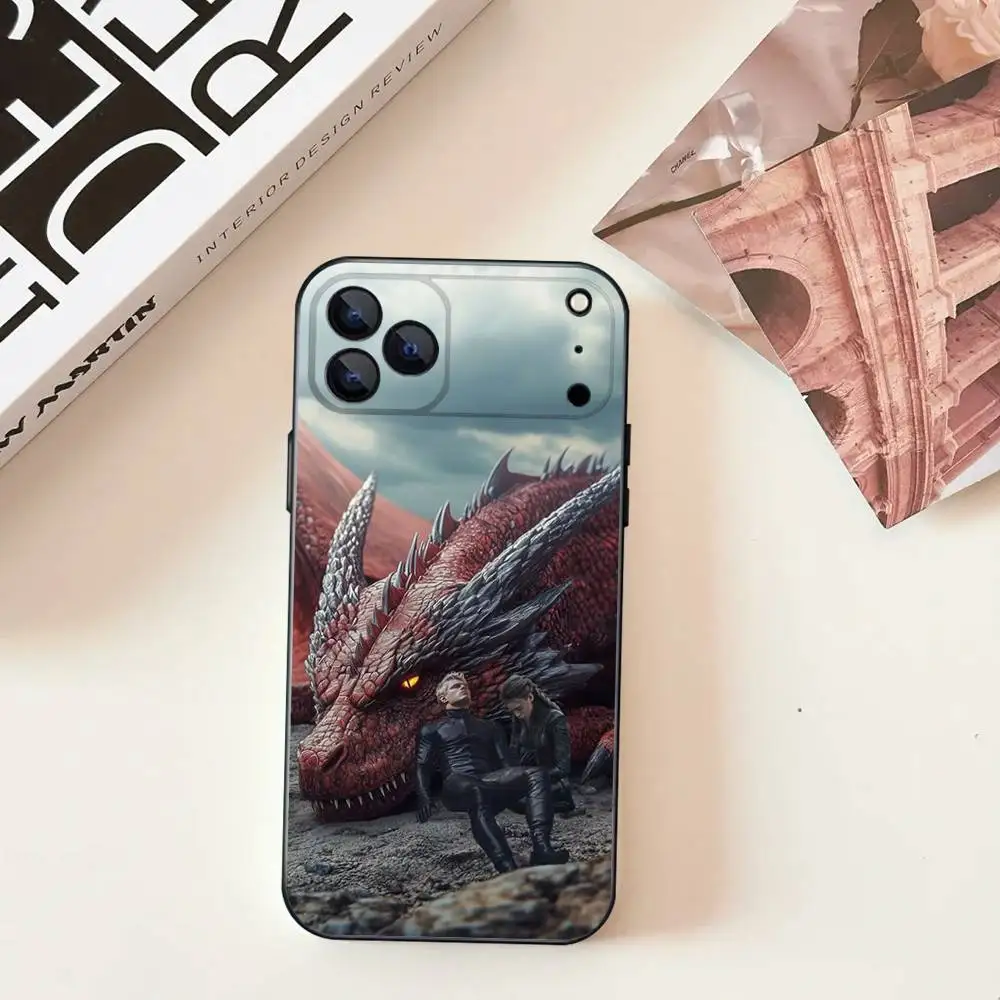 F-quatrième W-Wing Dragon Cool coque de téléphone en Silicone noir souple pour iPhone 17,16,15,14,13,12,11,Pro,Max,Plus,E,SE4,Air,Mini
