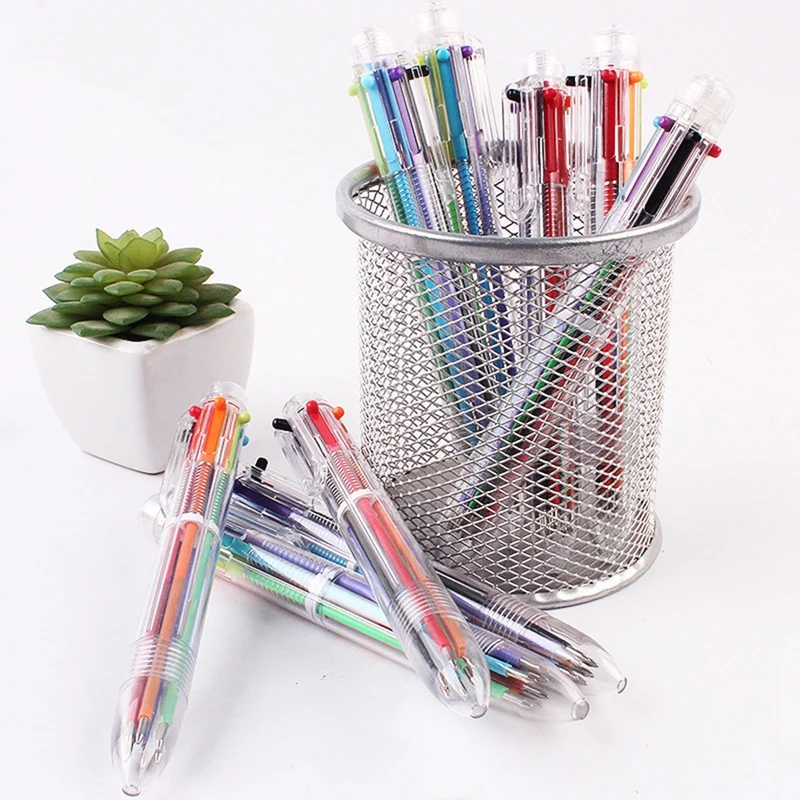 20 Pack Ballpoint Pen 6-In-1 Multicolor Retractable Ballpoint Pens 0.5Mm Colorful Ink Pen For School