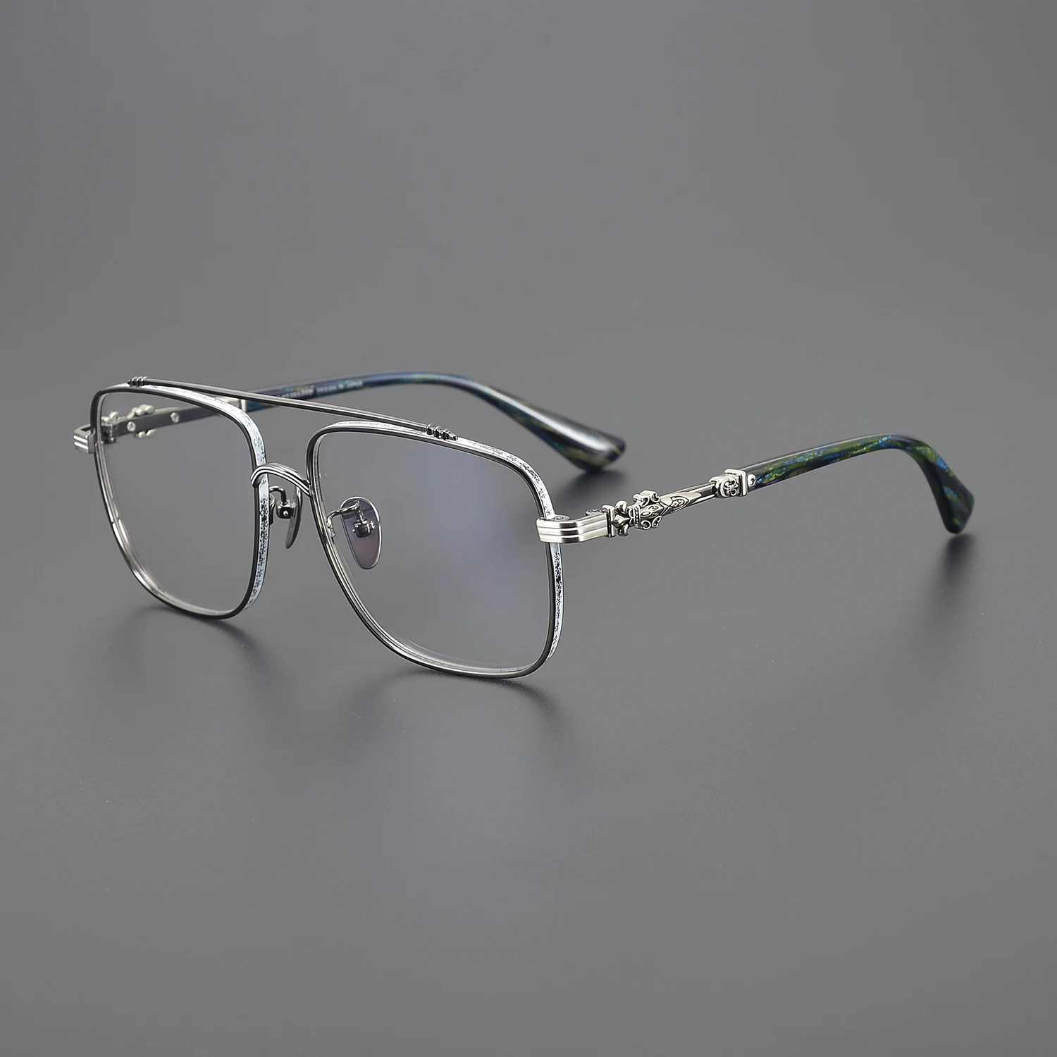 2024 Alloy Square Glasses Frame Men'S Large Size Ultralight Glasses Retro Luxury Brand Designer Glasses Frame Glasses