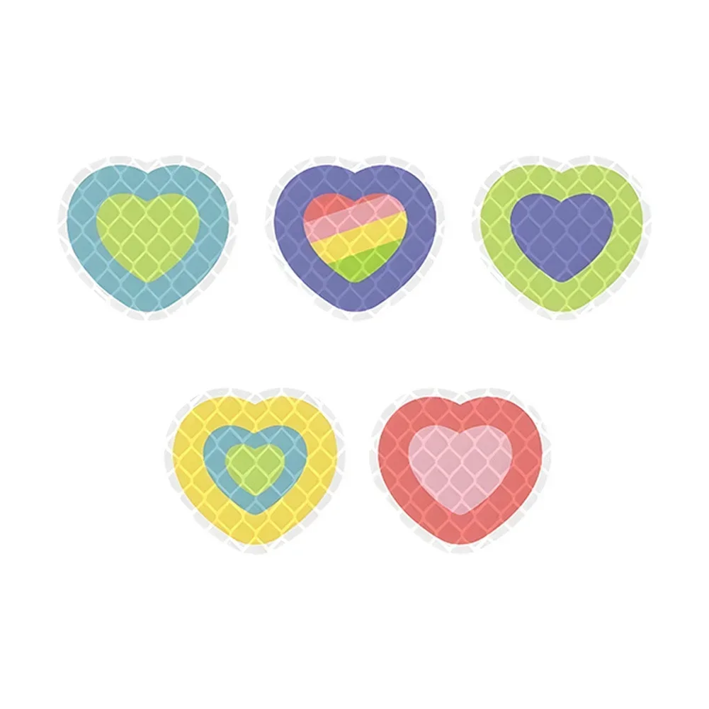 5Pcs/Set Motorcycle Helmet Waterproof Decal Hearts Butterfly Stars Night Warning Sign Reflective Sticker Helmet Accessories