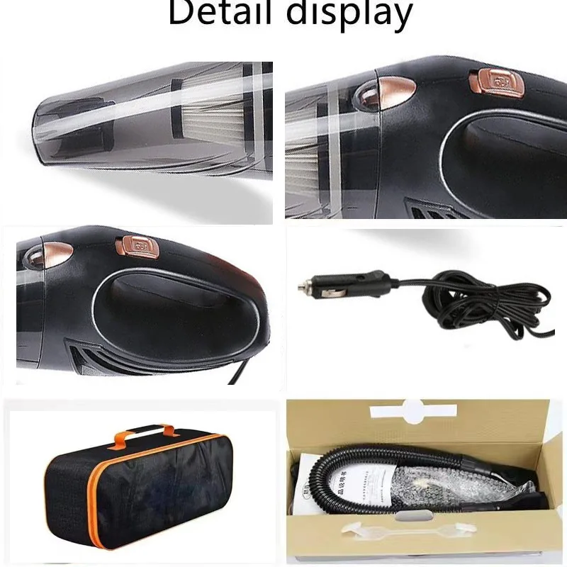 รถติดตั้งแบบมีสายชาร์จมือถือ High-power Super ดูดเครื่องดูดฝุ่นสําหรับทั้งแห้งและเปียกในรถยนต์และบ้าน