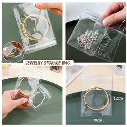 30/50/100Pcs Transparent PVC Jewelry Organizer Pouches Bags Anti-Oxidation Earring Pendant Necklace Bracelet Storage Holder Box