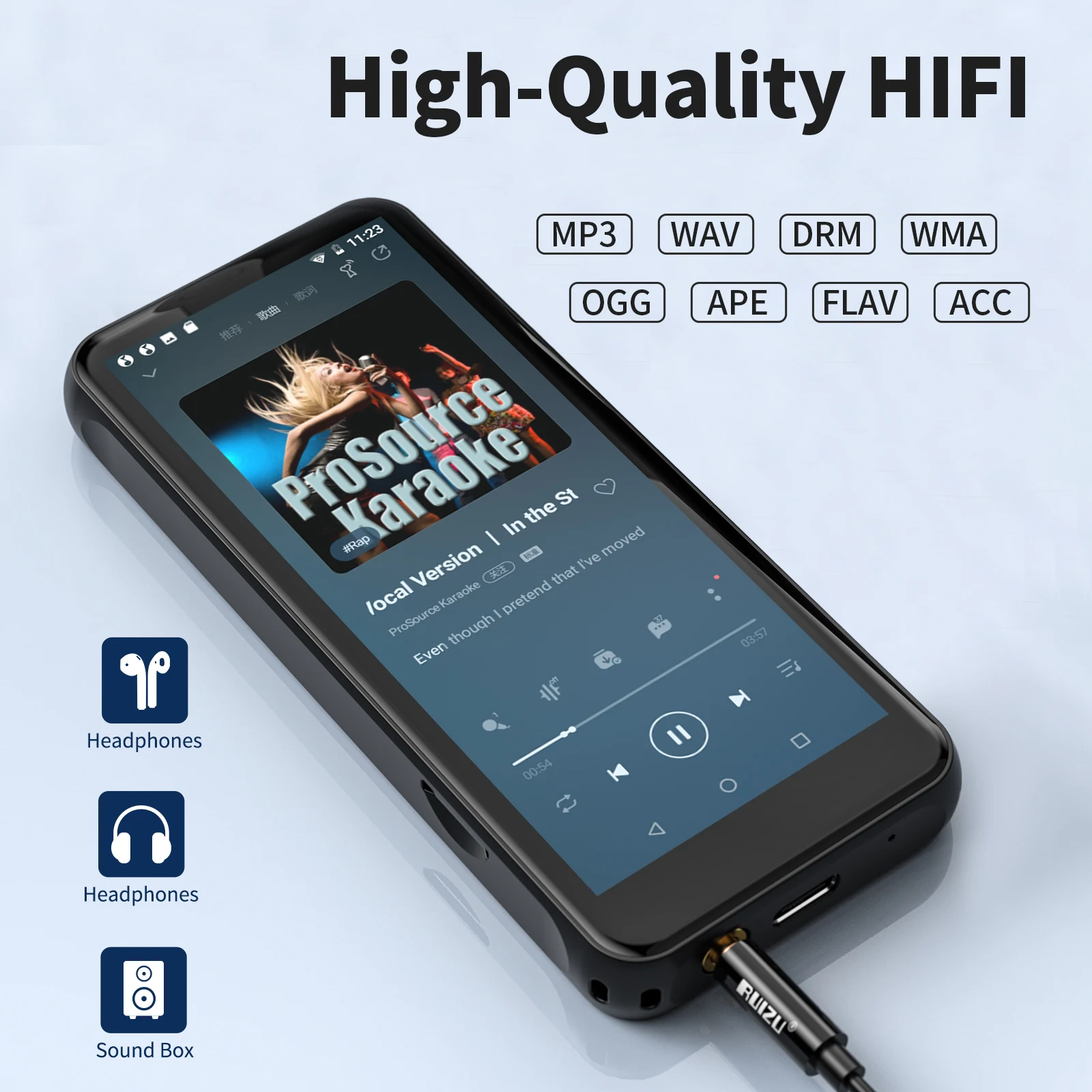 4.7インチ Android MP3プレイヤー Bluetooth WiFi RUIZU Z80 Android WiFi MP4 MP3 音楽プレーヤー Bluetooth フルタッチ