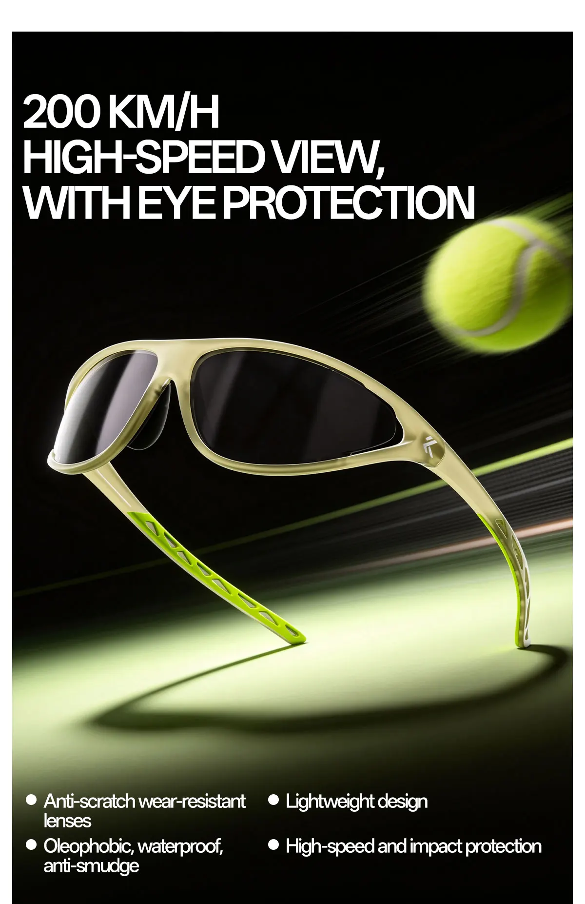 Kapvoe Fashion Retro-Radsportsonnenbrille Damen-Radbrille Mountain-Wanderbrille Herren-Sport-Tennis-Pickleball-UV400-Schutzbrille – Detail 2