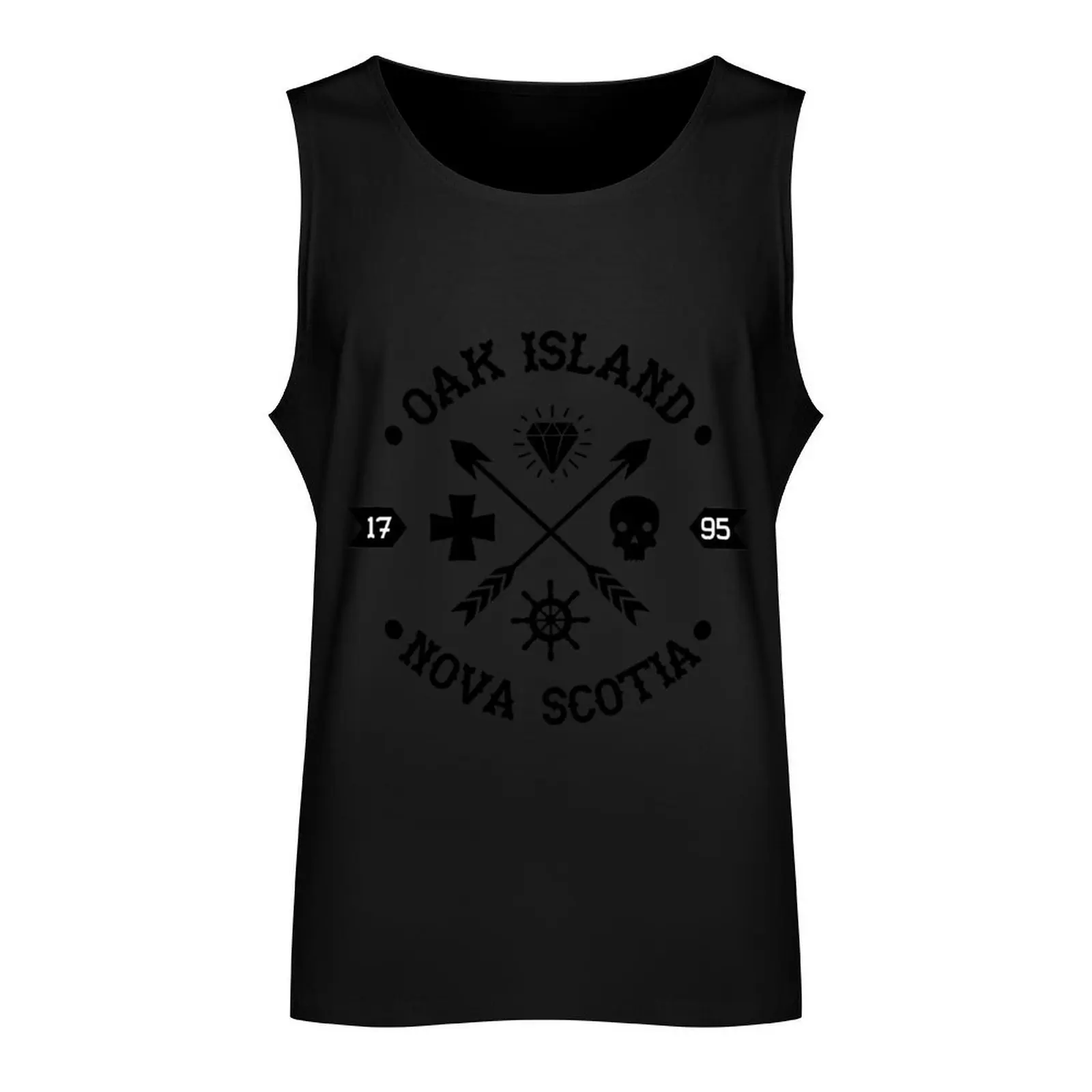 Oak Island Nova Scotia Arrows and Skulls Mystery Treasure Hunter Gift - History & Artifacts Lover Tank Top