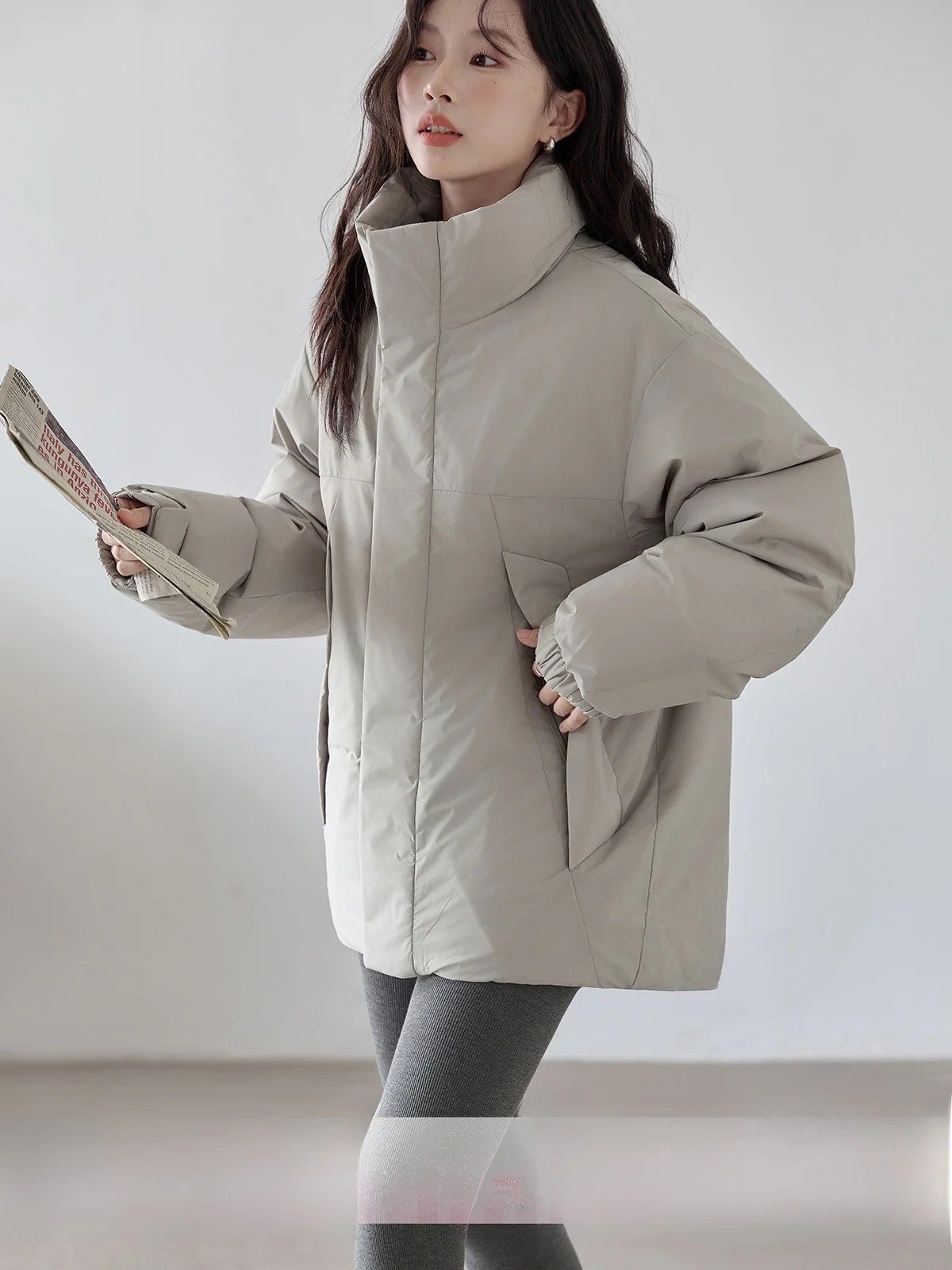 

HuiXi Mid-Length Women's down Jaet 2025 Winter New Small Design Versatile Warm Outerwear Commute Sle Korean Version