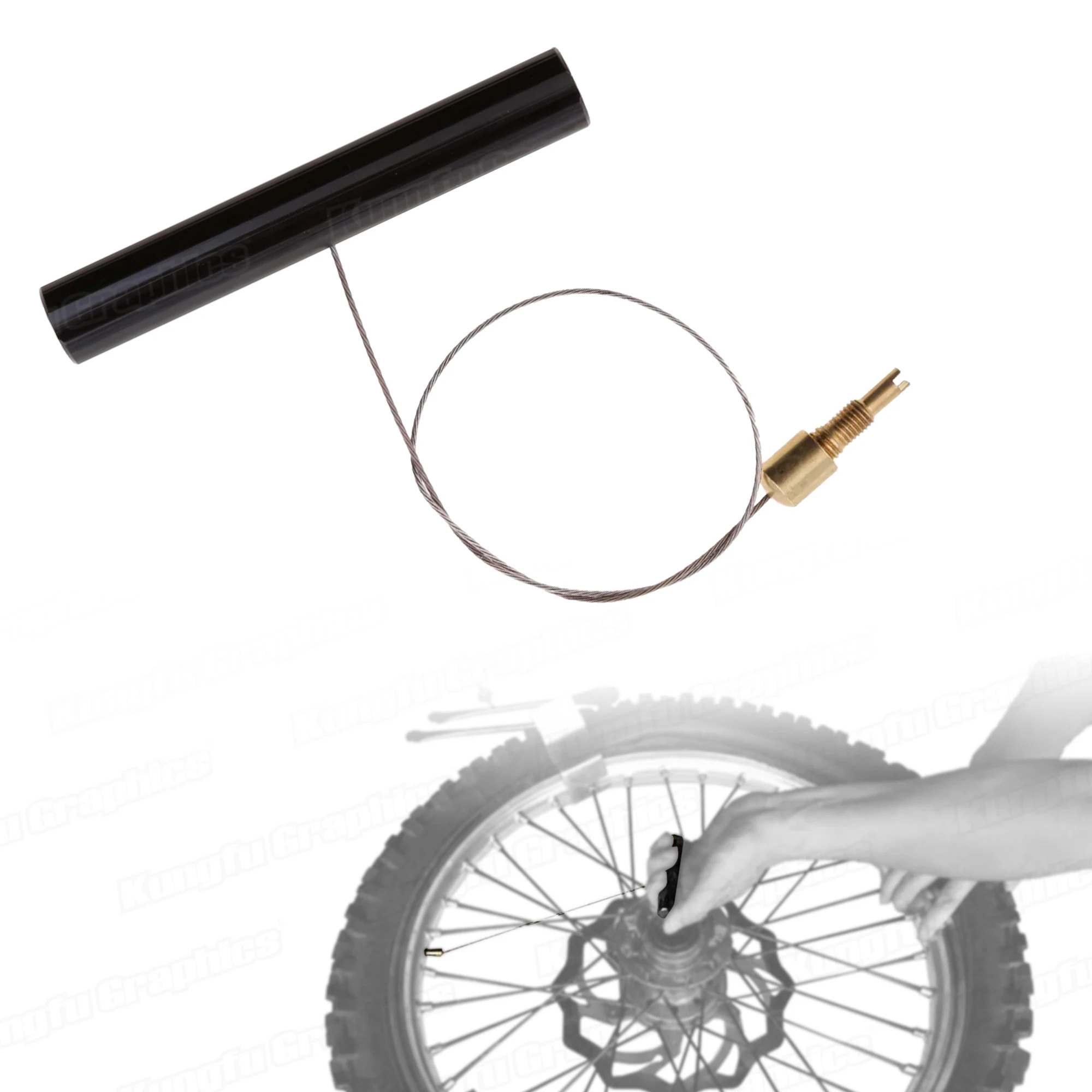 JY Racing Motorcycle Tire Valve Stem Puller Installing Inner Tube Fishing Tool for CRF KXF YZF SXF Dirt Bike ATV UTV, Black