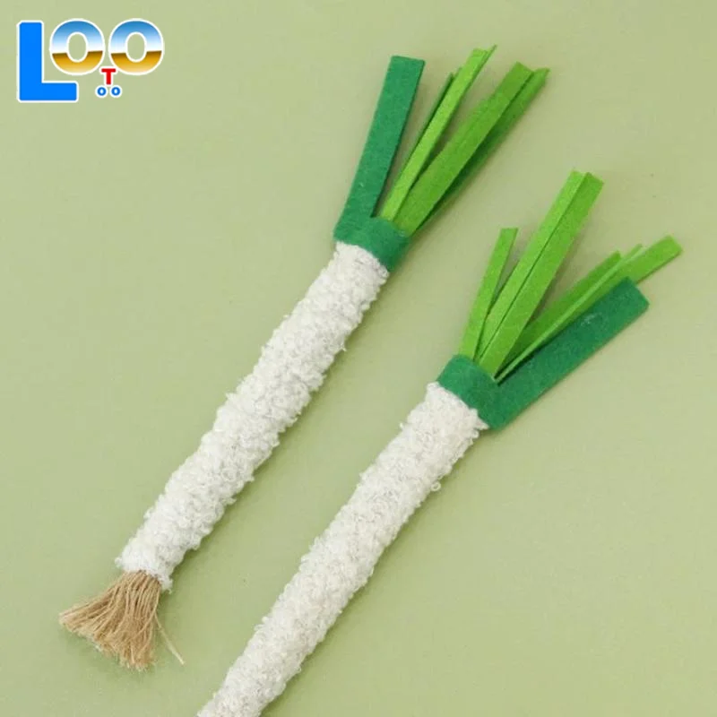 Engraçado sentiu cebolinha gato brinquedo realista simulado brinquedo vegetal mordida resistente dentes moagem brinquedos do gato suprimentos para animais de estimação