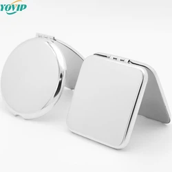 1pcs Portable Women Stainless Steel Makeup Mirror Hand Pocket Folded-Side Cosmetic Make Up Mirror Small Various Shapes