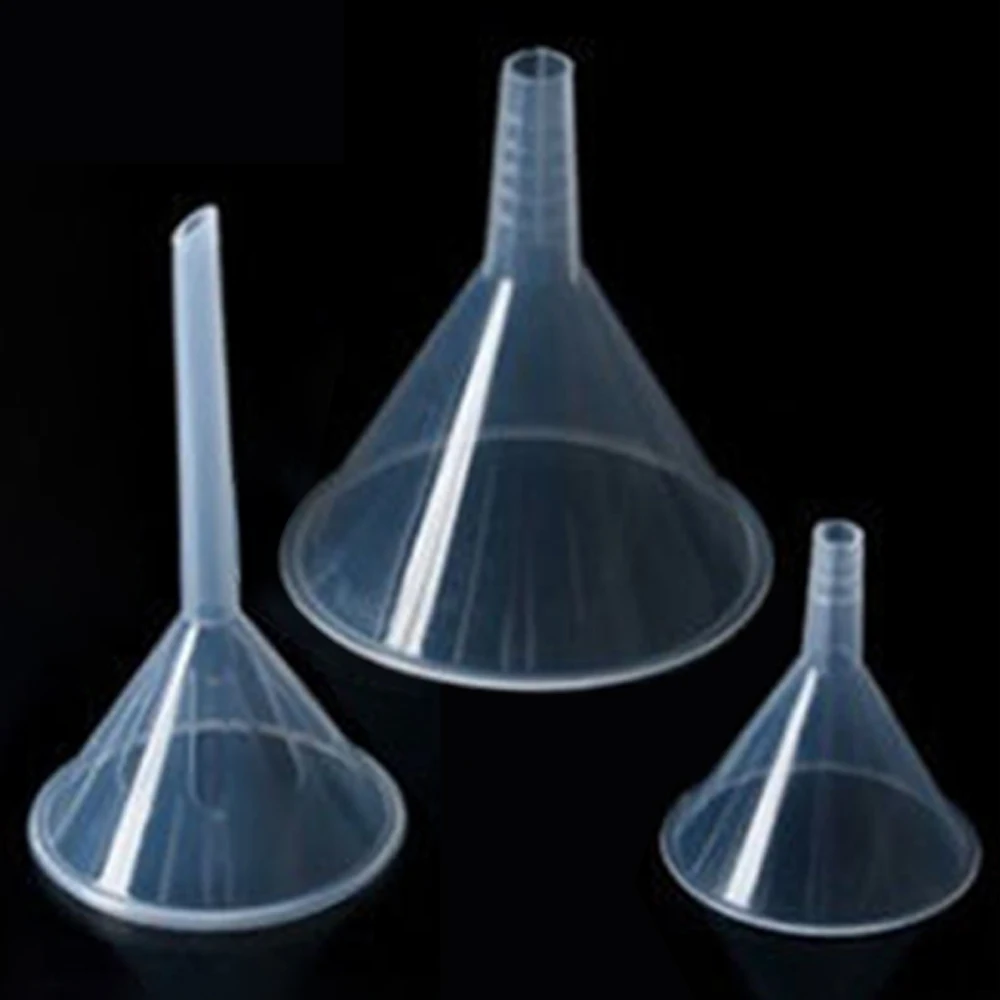 1/3Pcs Plastic Funnels Clear Plastic Filter Funnel Liquid Transfer Funnels for Filling Bottles Liquid Spices Powder Lotion Oils