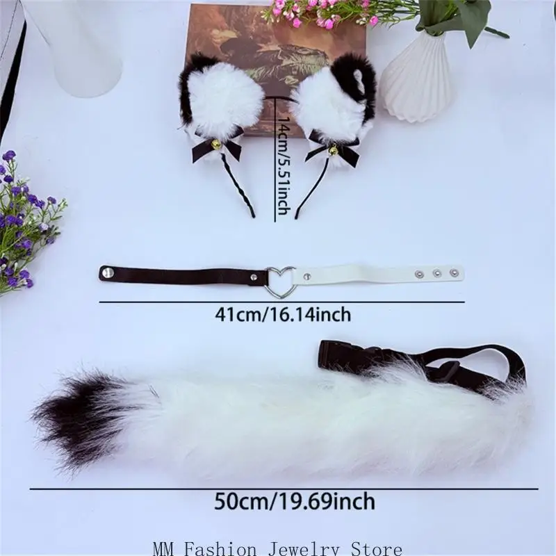 D0ub gatti costumi lupo volpe orecchie testa gatti coda cooker per il natale Halloween Cosplay COSTRUTTO Accessori in
