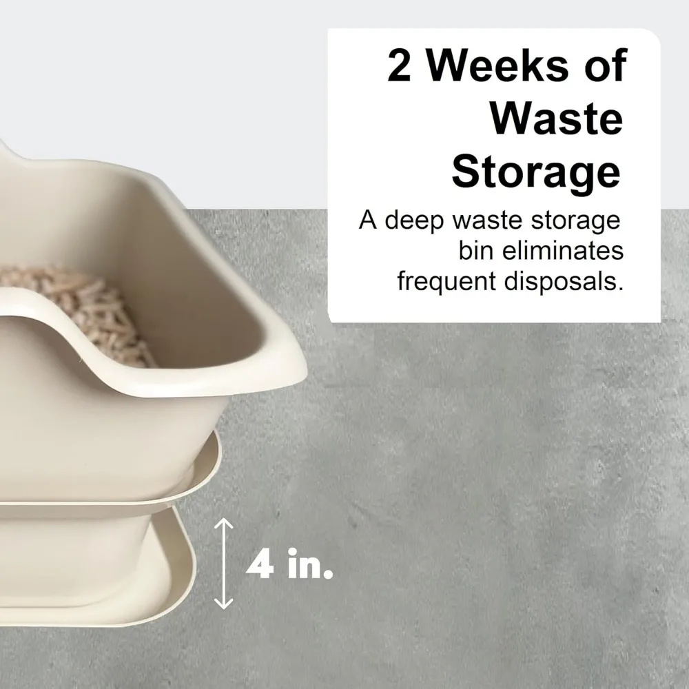 Caixa de areia de peneiração de armazenamento de resíduos extragrande de 7 dias com peneira para pellets de pinho gerenciamento de resíduos de gatos