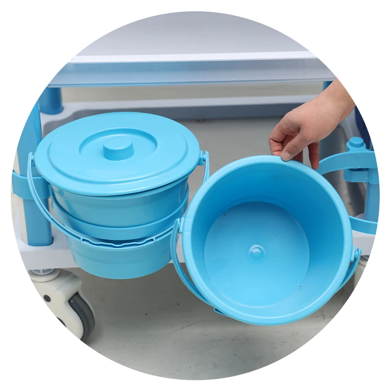 Hospital Furniture Medical Linen Trolley with Insertable Guardrail& Removable Dirty Bag