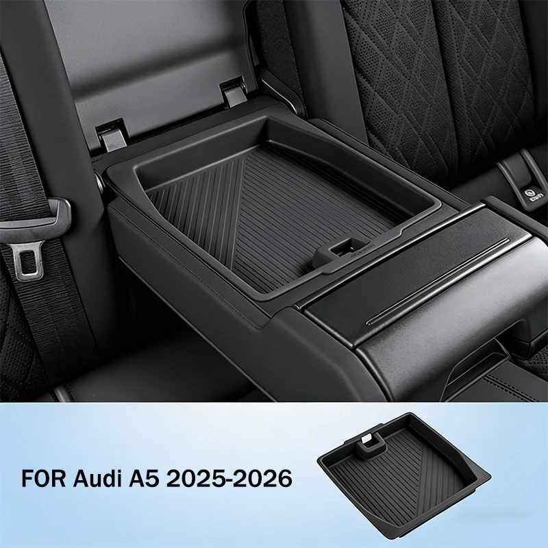 

Автомобильные аксессуары, подходят для Audi A5 2025-2026, ABS, черный, красный, задний подлокотник, ящик для хранения, силиконовый коврик