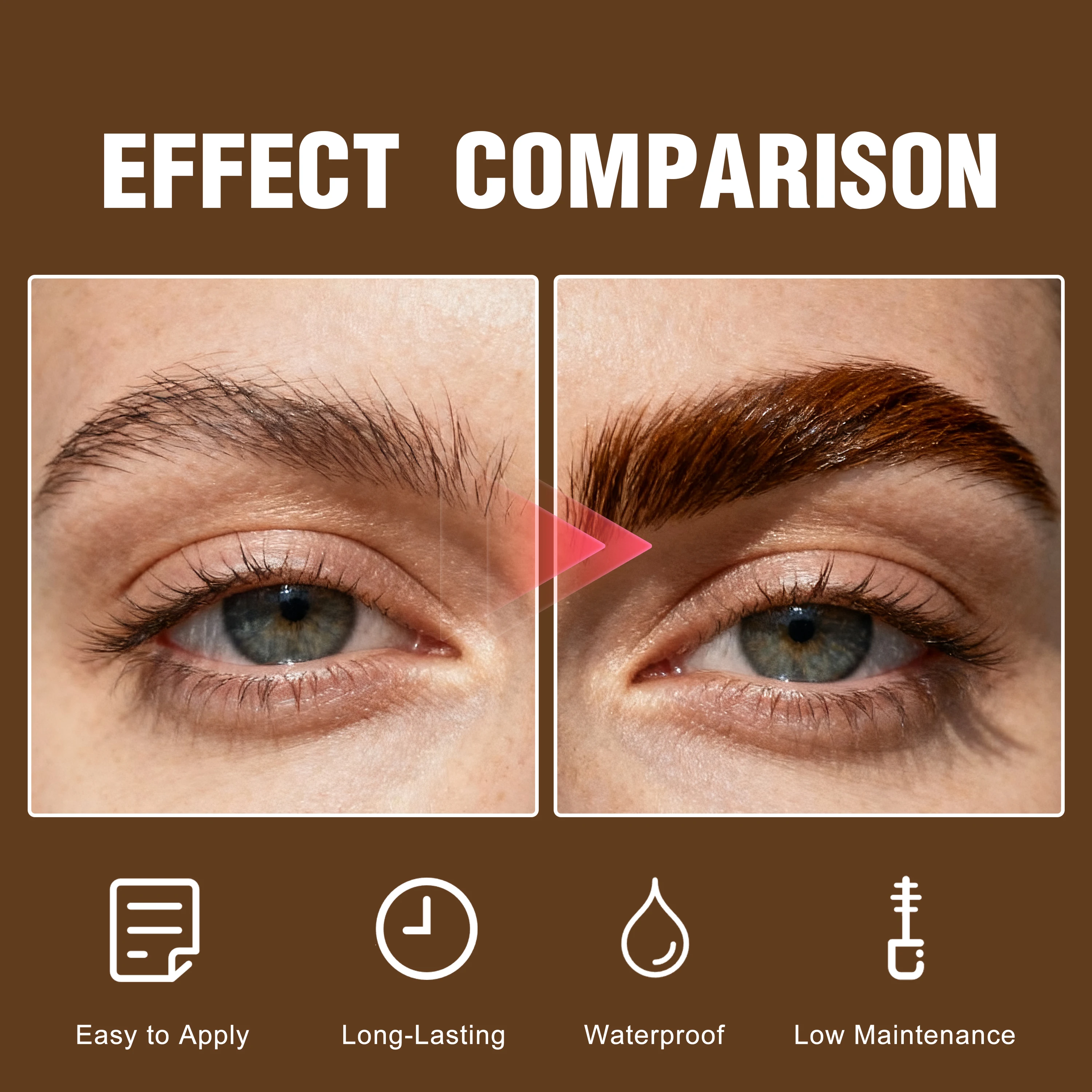 Semi-permanente mascara wenkbrauw wimper tint set bruin waterdichte wenkbrauw- en wimper tint set - gedefinieerd, voor alle soorten