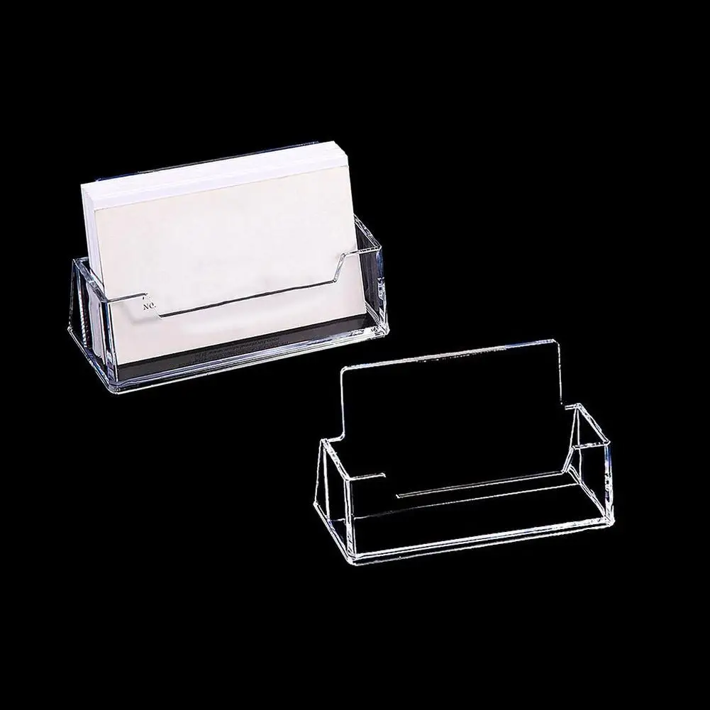 Clear Business Card Holder Organizer Office Desk Display Stand Memo Counter Accessories Tabletop Business Card Holder Storage
