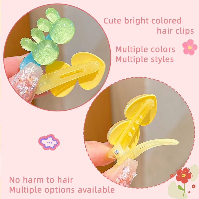 12/16pPCS/Set Fashionable Hair Clips For Baby Girl Women Summer Sweet Cute Side Barrettes Shining Star Heart-shaped Duckbill Cli