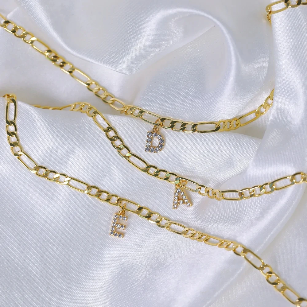 Simple Shining Cubic Gold Color Ankle Bracelet Set For Women Butterfly Key Lock Charm Anklet Chain On Leg Boho Jewelry Gift