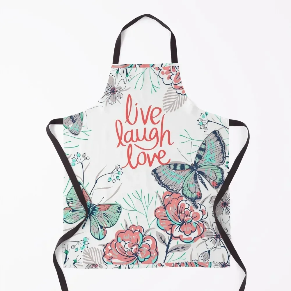 

LIVE LAUGH LOVE Apron for women with pocket For Cooking Apron