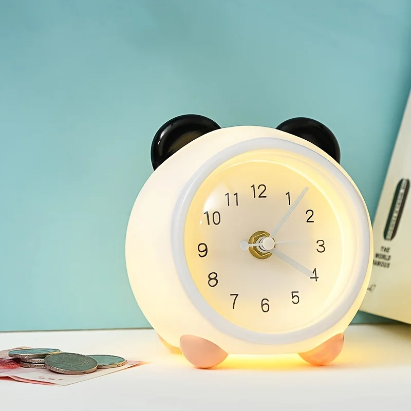 Multifunctional Kids Alarm Clock Piggy Bank Night Light Decor for Bedside Desk Student Room