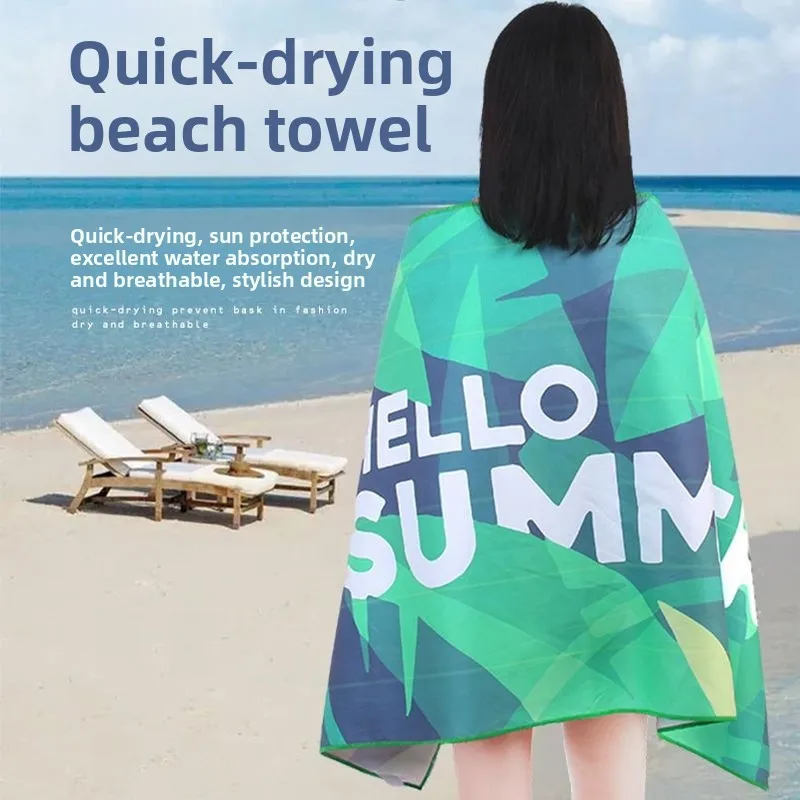 

Портативное быстросохнущее пляжное полотенце для женщин, спортивное полотенце, впитывающее влагу, с защитой от солнца, согревающее, для путешествий, накидка-пончо для йоги и фитнеса