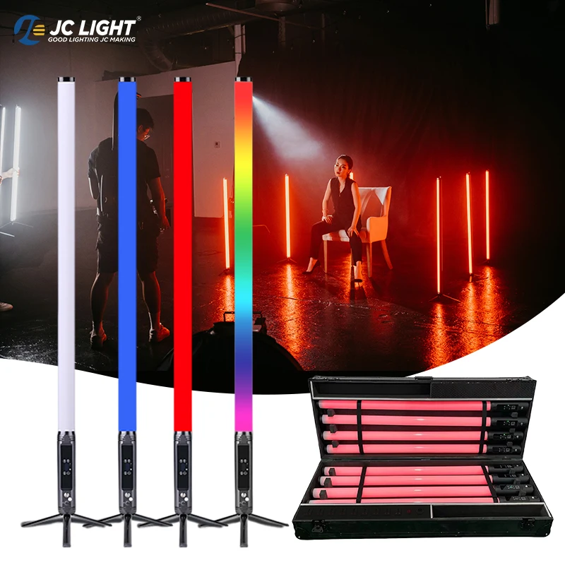 

Wireless 360 Degree Outdoor DMX512 RGB Bar Battery LED Pixel Tube Lights 8pcs With Flight Case For Party Disco Bar