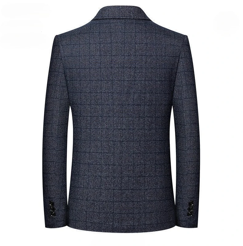 

Men's Gray-Blue Suit Jacket Single-button V-neck Long-sleeve Coat Suitable for Business/casual/party Occasions. New 2026