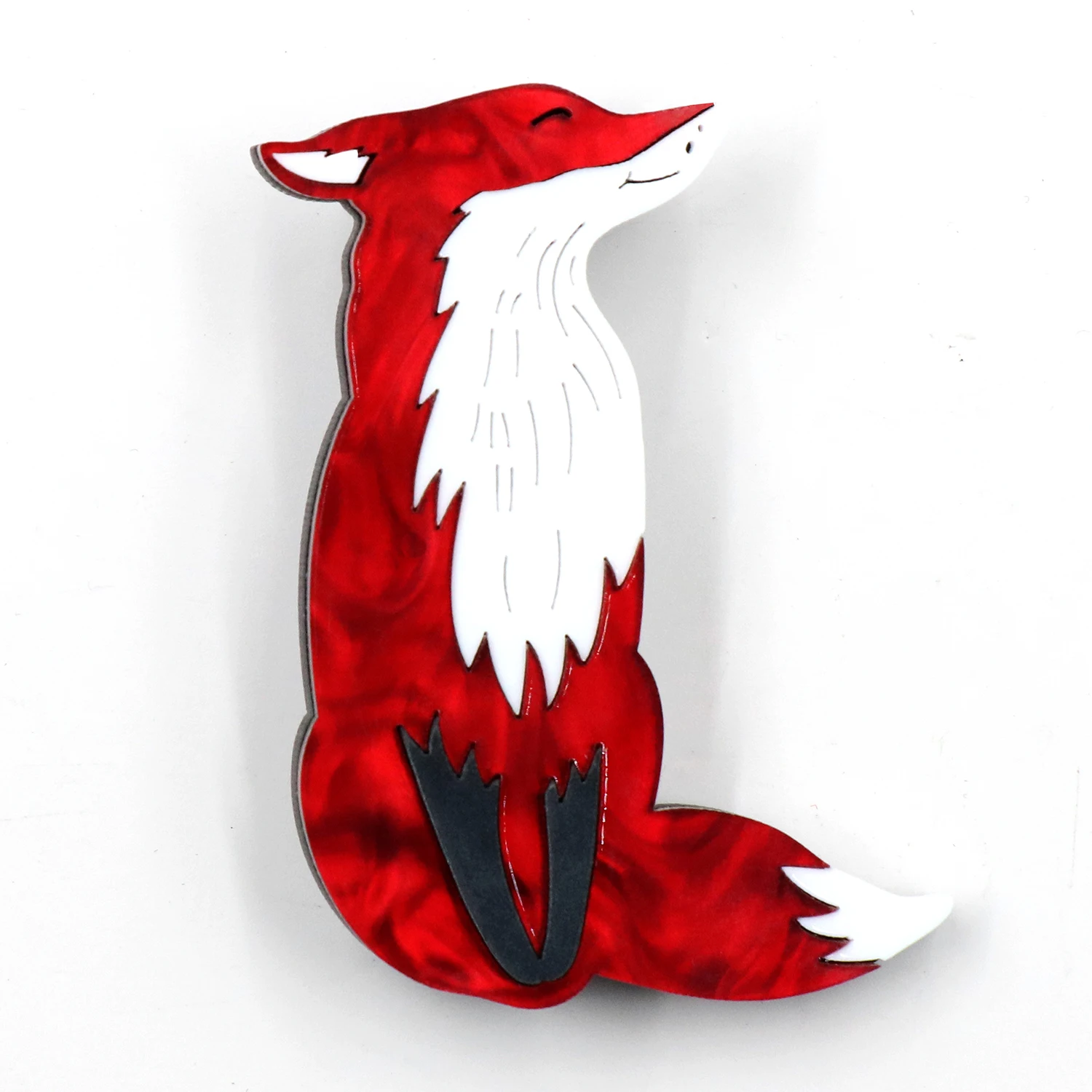 YYX2024- BH1077 Women Jewelry Handmade Colorful Red Fox Brooch