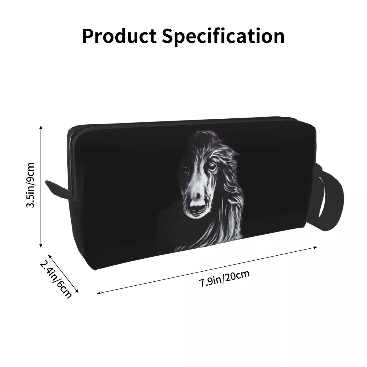 Afghan In Shadows Black Afghan Hound Pencil Cases Pen Bags Pen Box Pencil Pouch For Boys Girls Students Stationery Makeup Bag