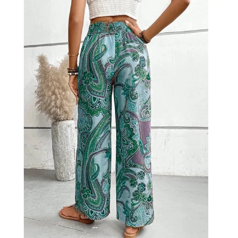 Women's Printing Pants, Waist Belt, , Loose Fitting Spring/summer Pants