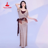 Belly Dance Outfit for Women Elegant Temperament Robe+Vest+Headband+Belt+Underwear 5pcs Saidi Shabbi Baladi Performance Costume