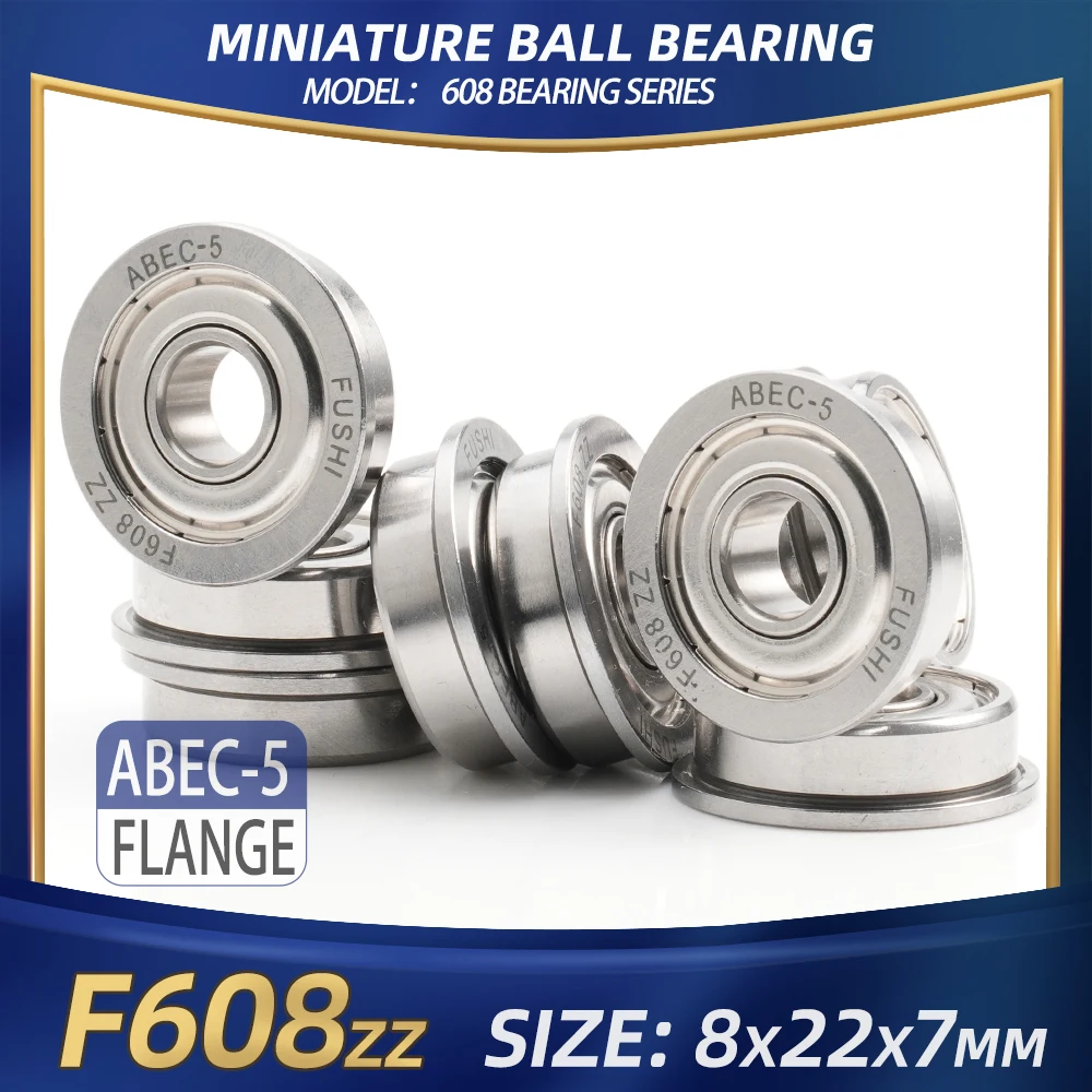FUSHI 608 ZZ Bearing 8x22x7 mm 10Pcs 608ZZ RS 2RS Flange Handpiece