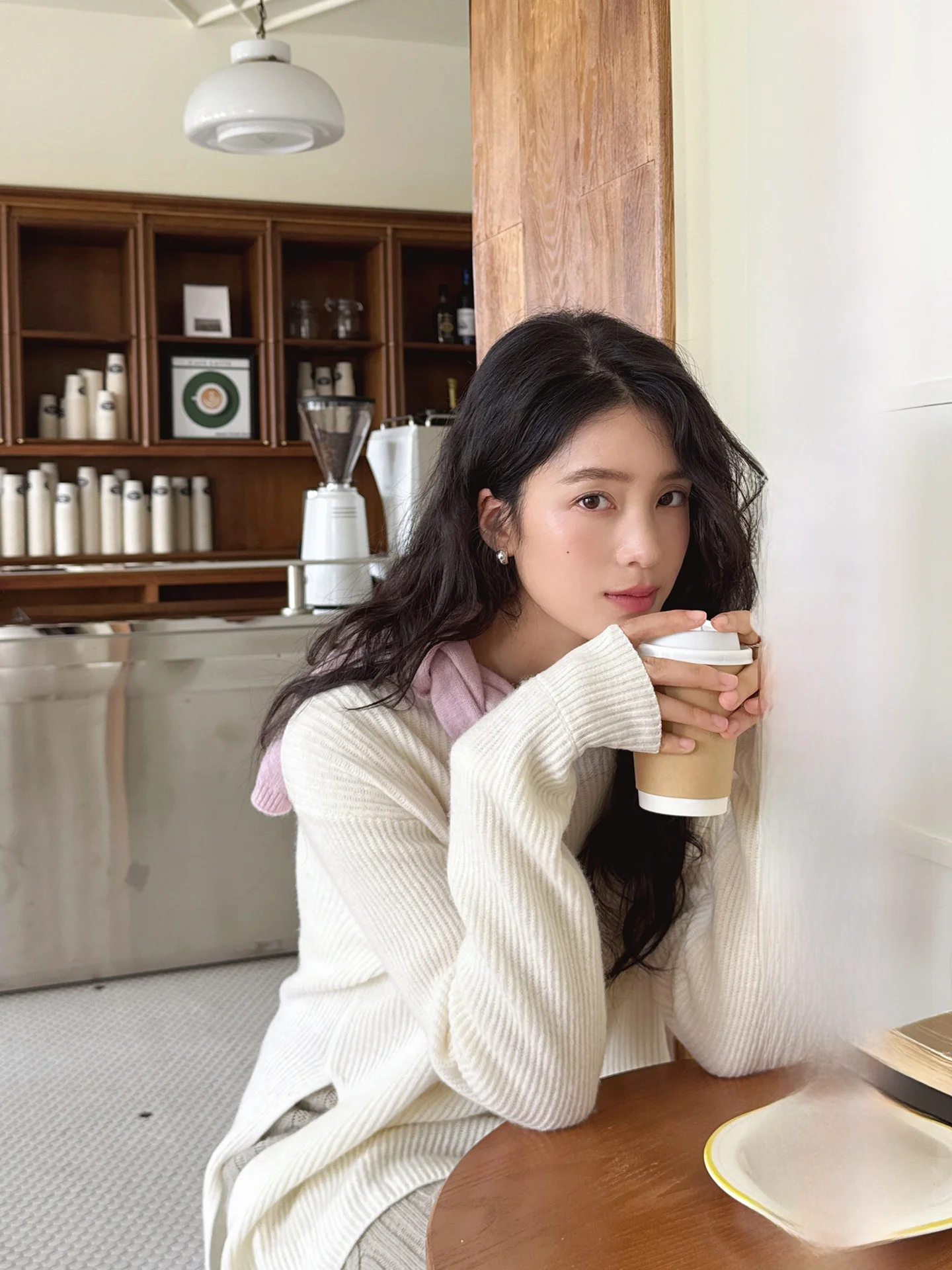 

Elwing Original Soft Cloud Feeling Full Wool Long round Ne Knitted Sweater Warm Autumn Winter Women's Loose Fit Color