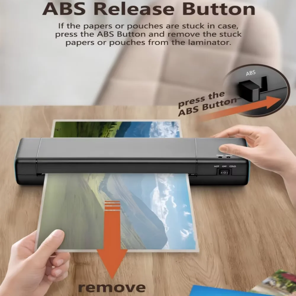 Versatile A4/A3 Laminating Machine with Hot and Cold Modes - Perfect for Photo Sealing and Office Document Protection Small Comm