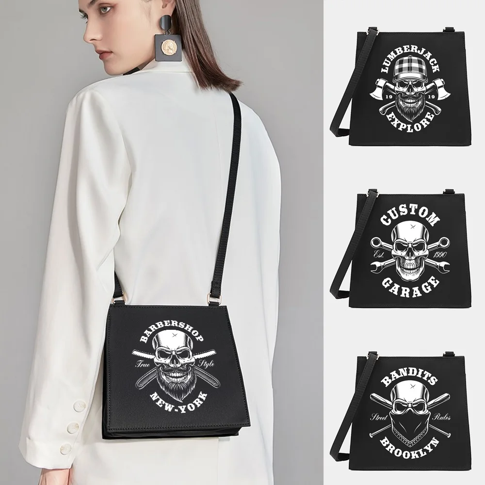 Women Shoulder Messenger Small Square Bags Skull Series Pattern Crossbody Tote Bag Commute Designer Shopping Purse Handbag