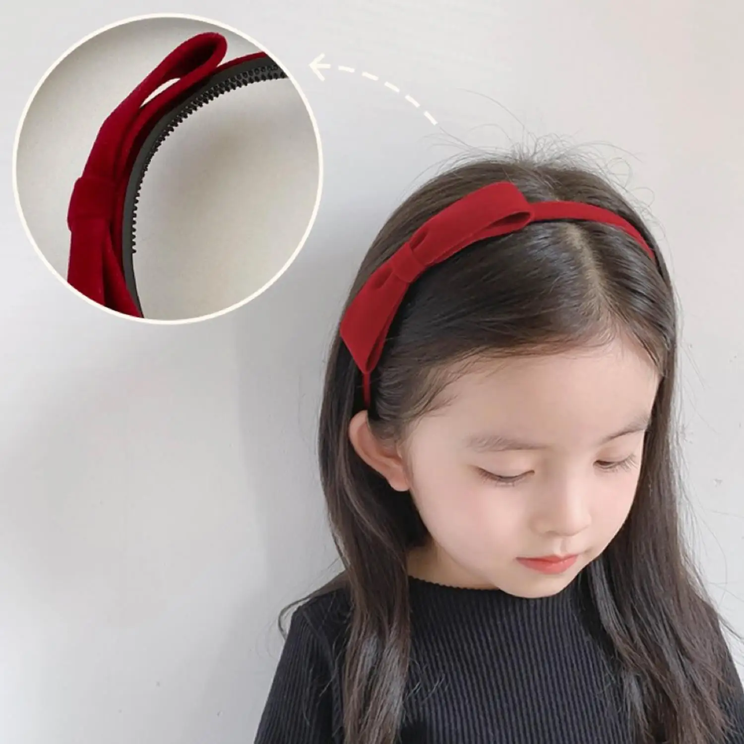 

Elegant Velvet Bow Bezel Headwear Women Korean Style Girls Vintage Hairband Hoop for Wedding Party Hair Bands Hair Accessories