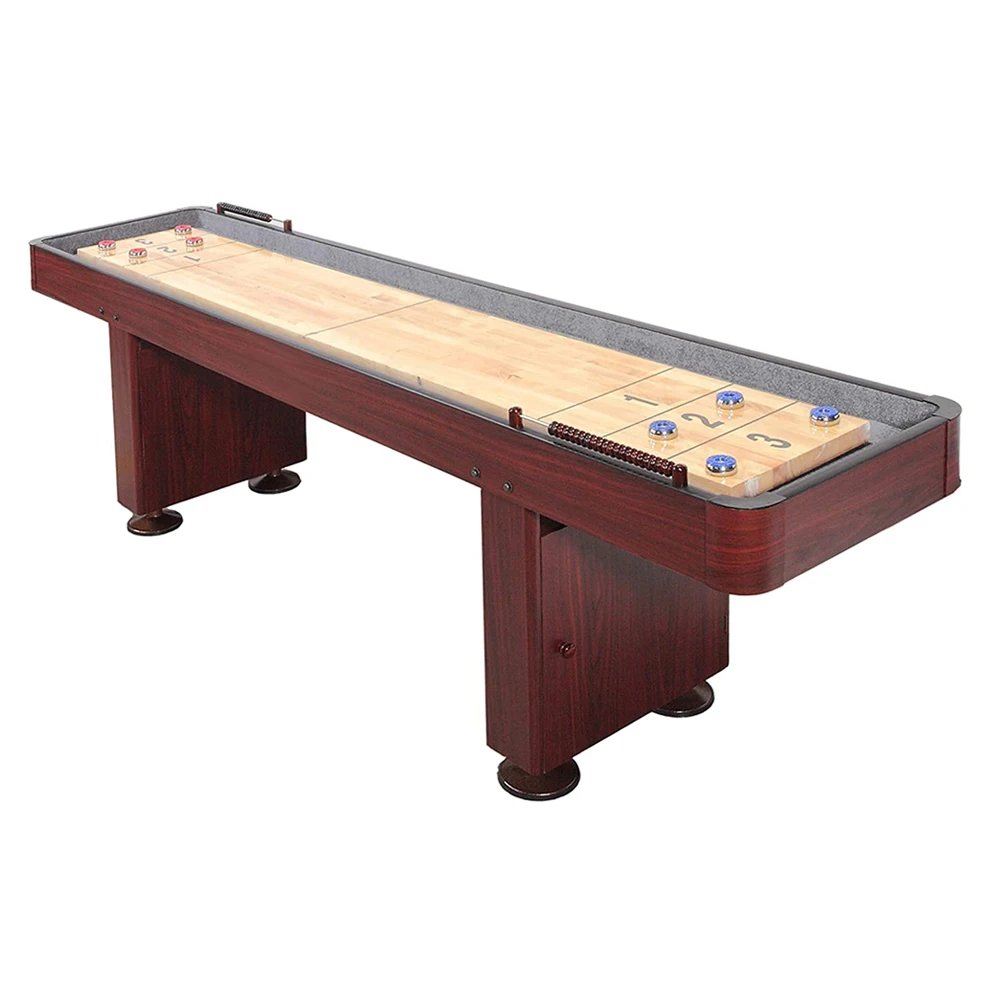 Custom Wholesale High Quality 9ft 12ft 14ft 16ft Standard Solid Wood Playfield Shuffleboard Game Table