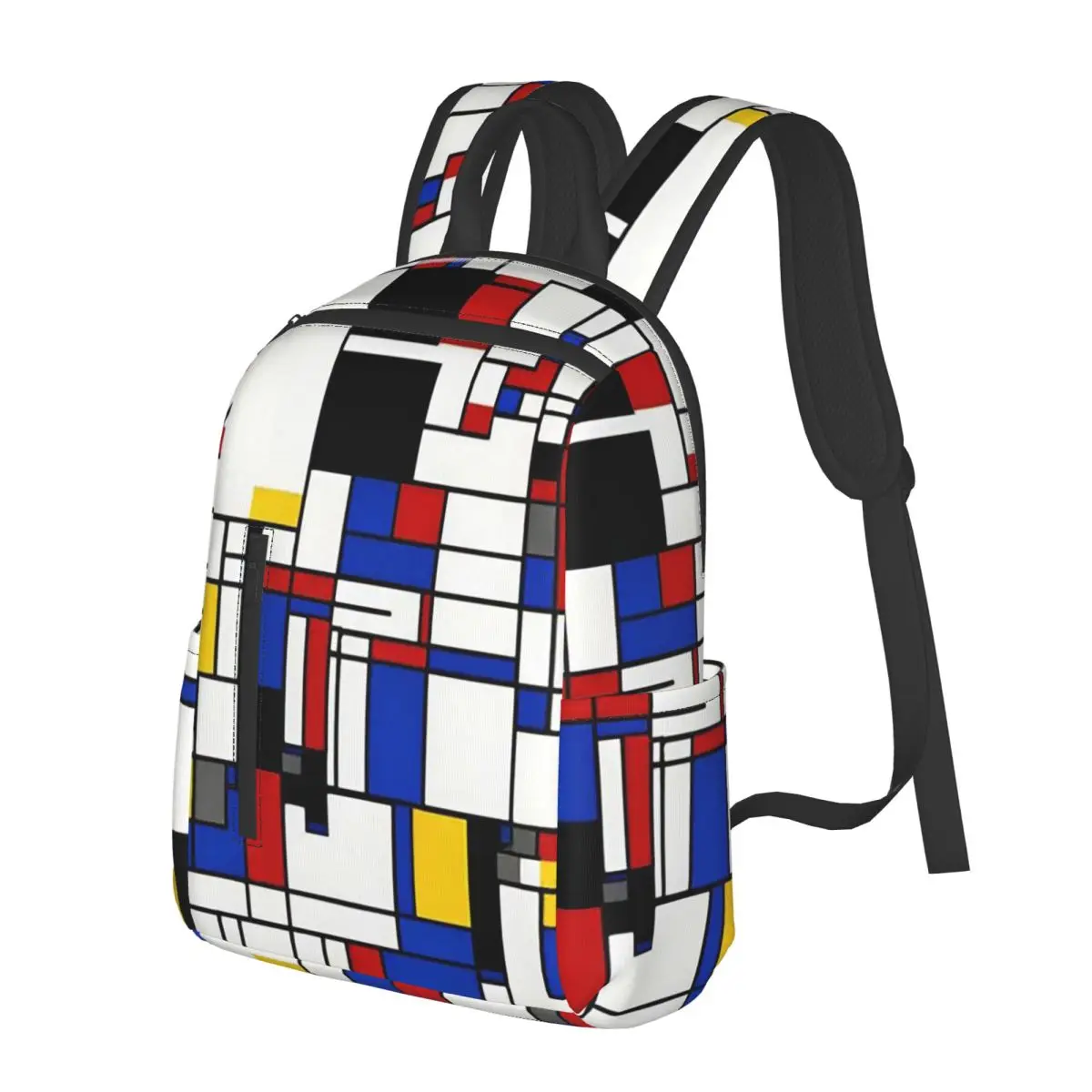 Piet Mondrian Student Backpack School Bag Hiking Travel Daypack for Men Women Bookbag Shoulder Bags