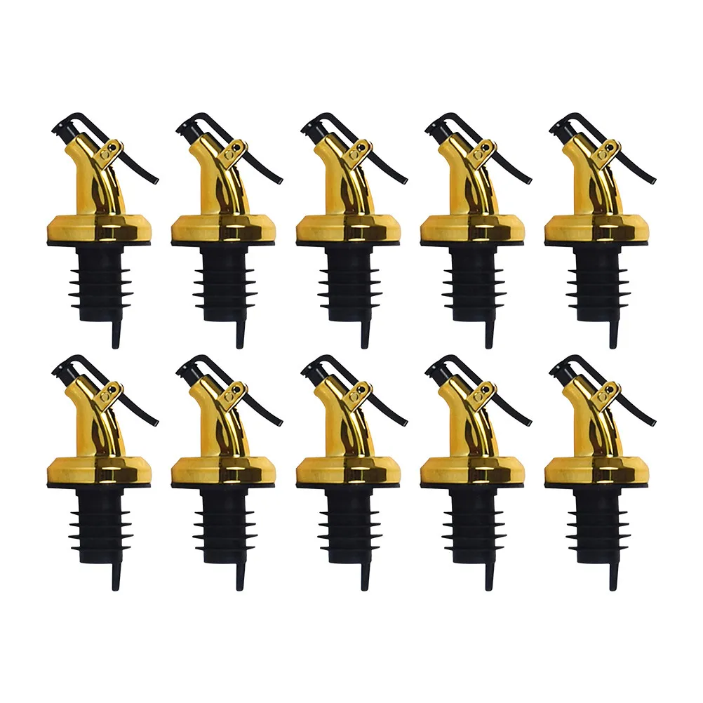 10 Tapones de Botella de Aceite Tipo Prensa con Diseño en Espiral, Boquilla Vertedora de Sellado Hermético para Aceite de Oliva, Vinagre, Licores, Utensilios de Cocina