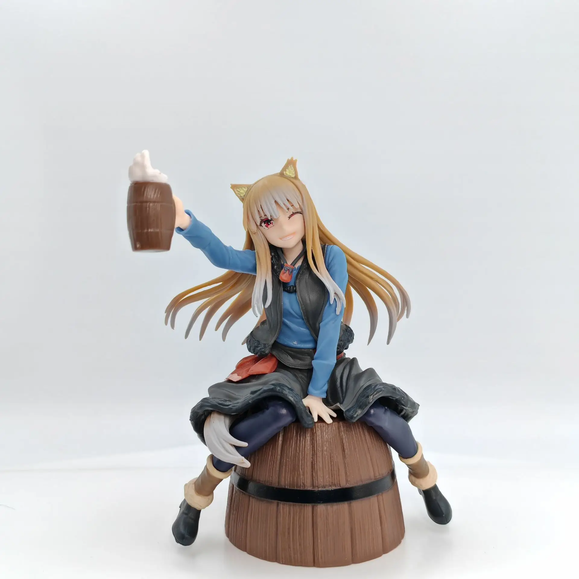 17 سنتيمتر أنيمي هولو الشكل Ookami إلى Koushinryou التاجر يلتقي الذئب الحكيم يجلس لعبة مجسمة دمية عمل الشكل البلاستيكية